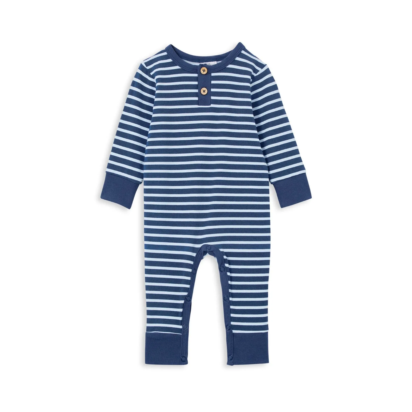 Milky Henley Romper - Indigo Stripe