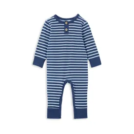 Milky Henley Romper - Indigo Stripe