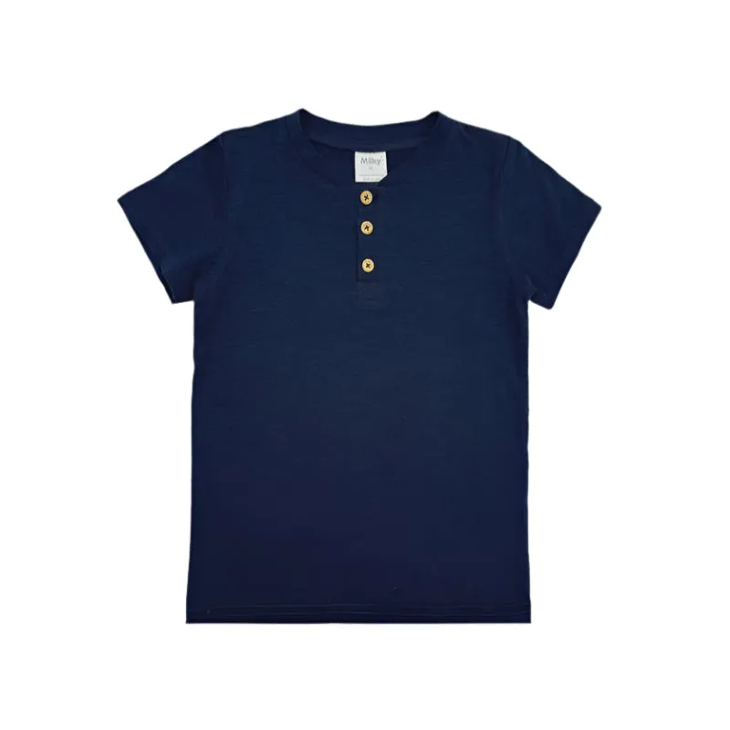 Milky True Navy Henley