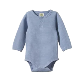 Nature Baby Henley Long Sleeve Bodysuit Waffle - Dusky