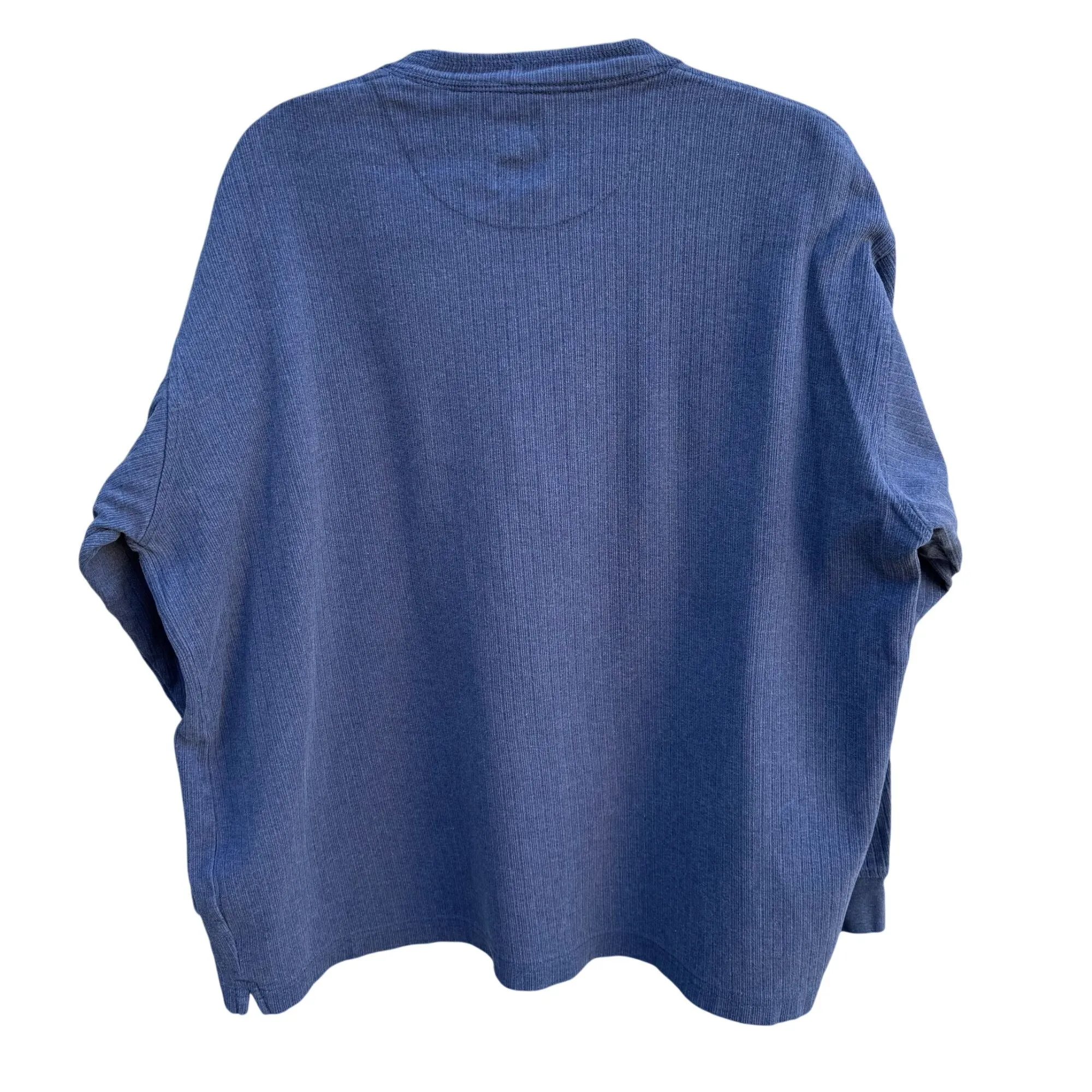 NK Ranch Clothing Co. Vintage Heavyweight Blue Henley Long Sleeve Barn Shirt L