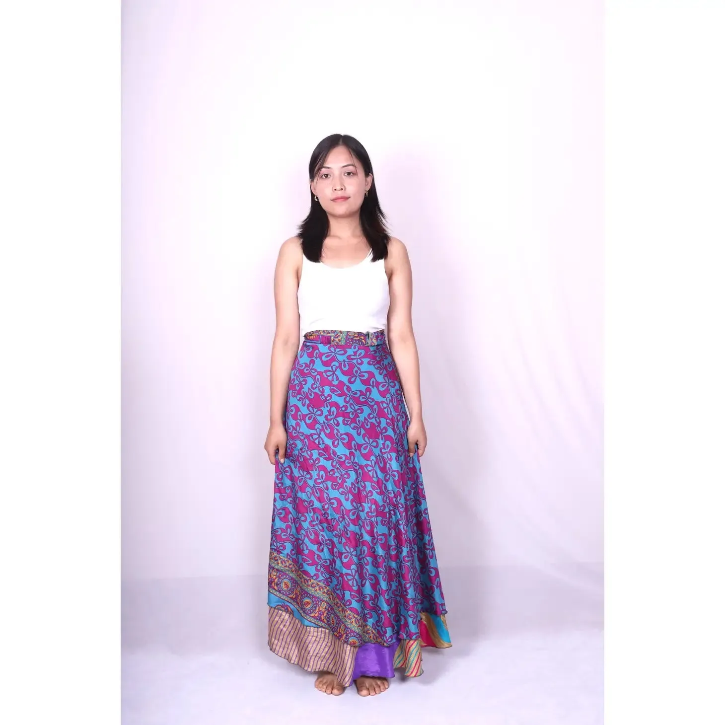 Sari Ankle-length Wrap Skirt