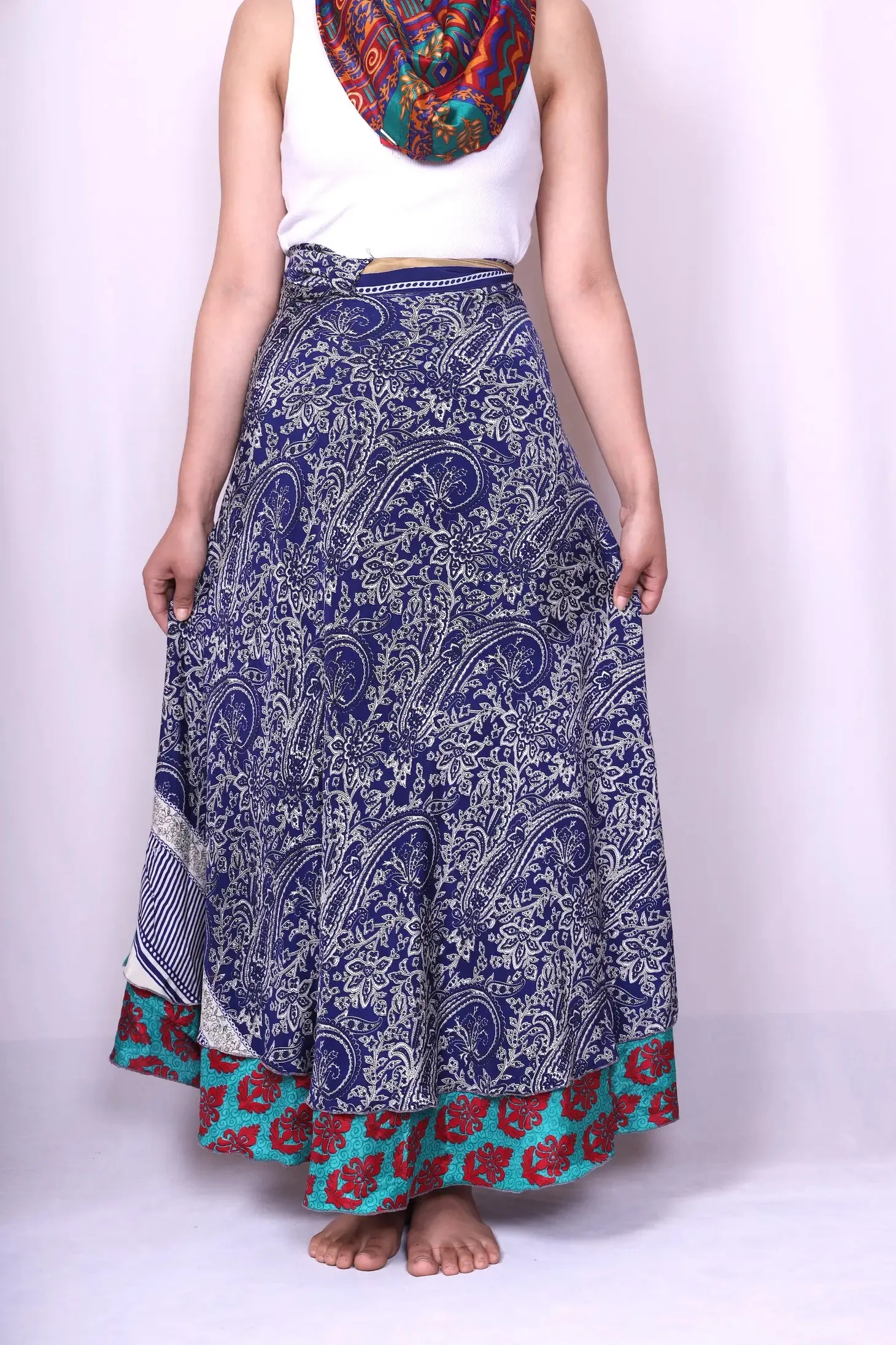 Sari Ankle-length Wrap Skirt
