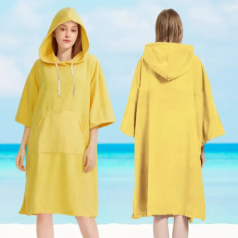 Surf Poncho Changing Robe - Quick Dry Solid Microfiber Unisex Hooded Towels