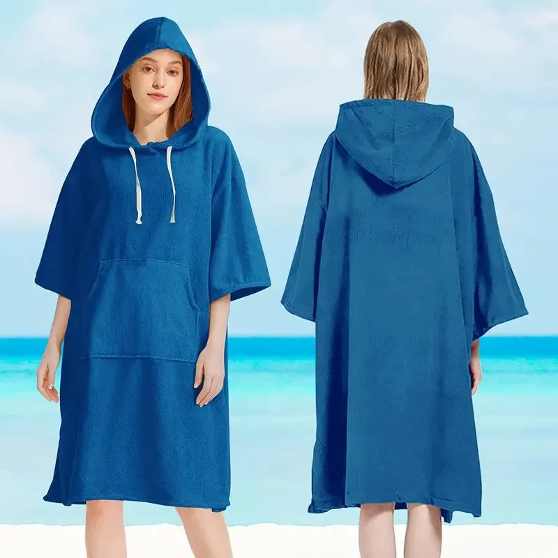 Surf Poncho Changing Robe - Quick Dry Solid Microfiber Unisex Hooded Towels