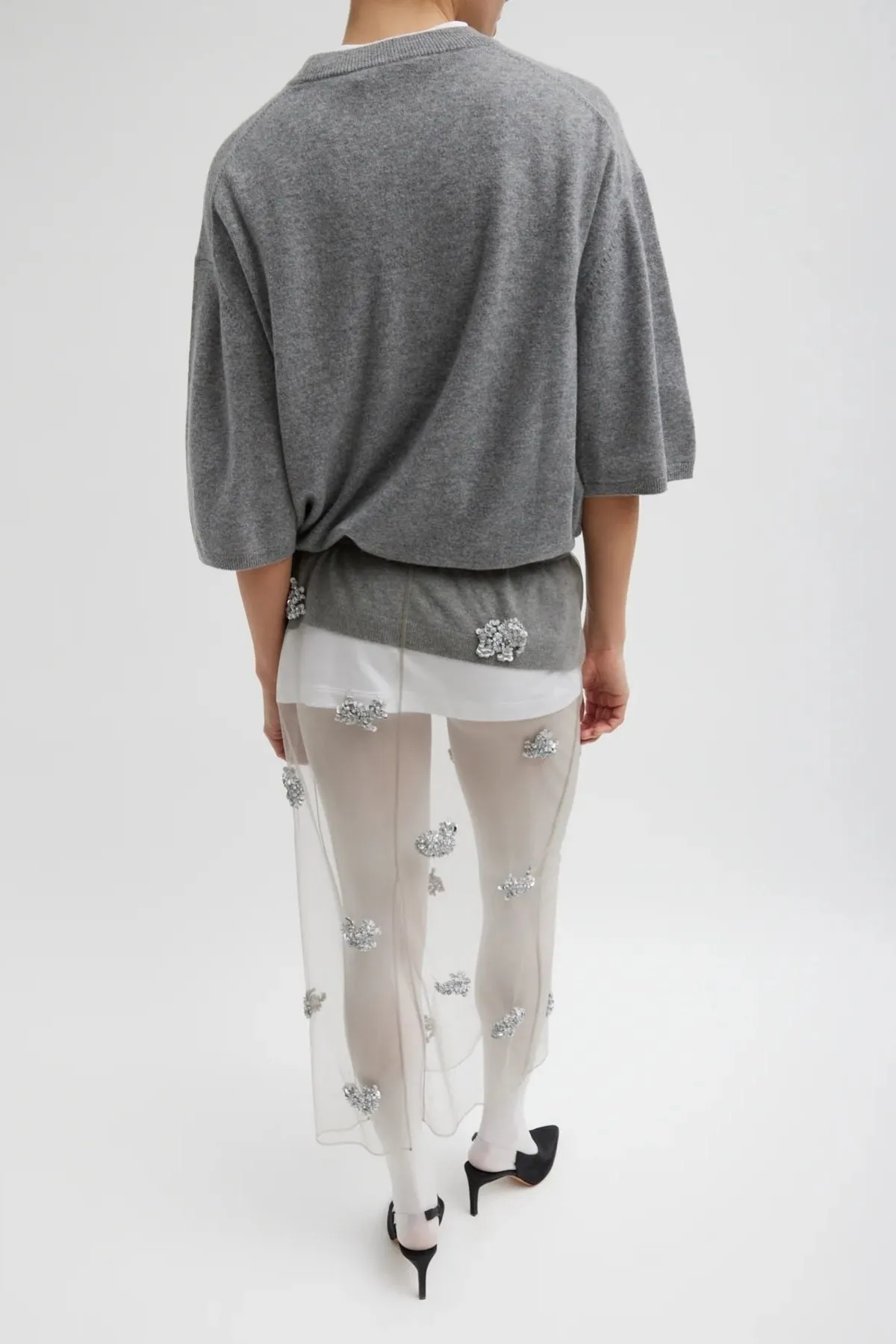Tibi Artemis Slip Skirt - Grey Multi