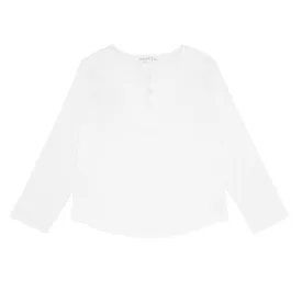 unisex white long sleeve henley