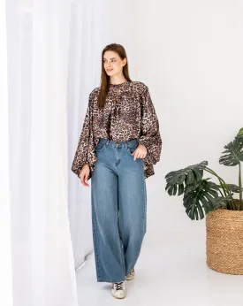 WIDE LEG DENIM PANT-DARK BLUE