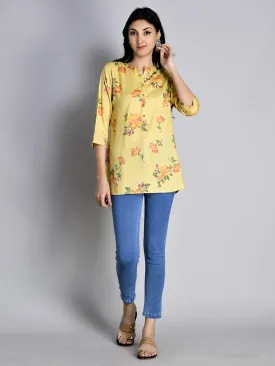 Women Yellow Floral Printed Tunic